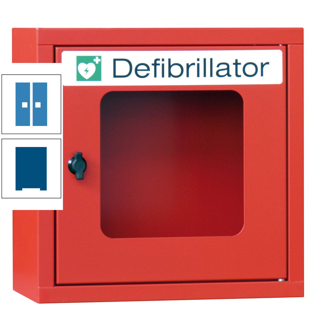 Defibrillatorenschrank - 400 x 400 x 200 mm (HxBxT) - Sichtfenster - anthrazitgrau