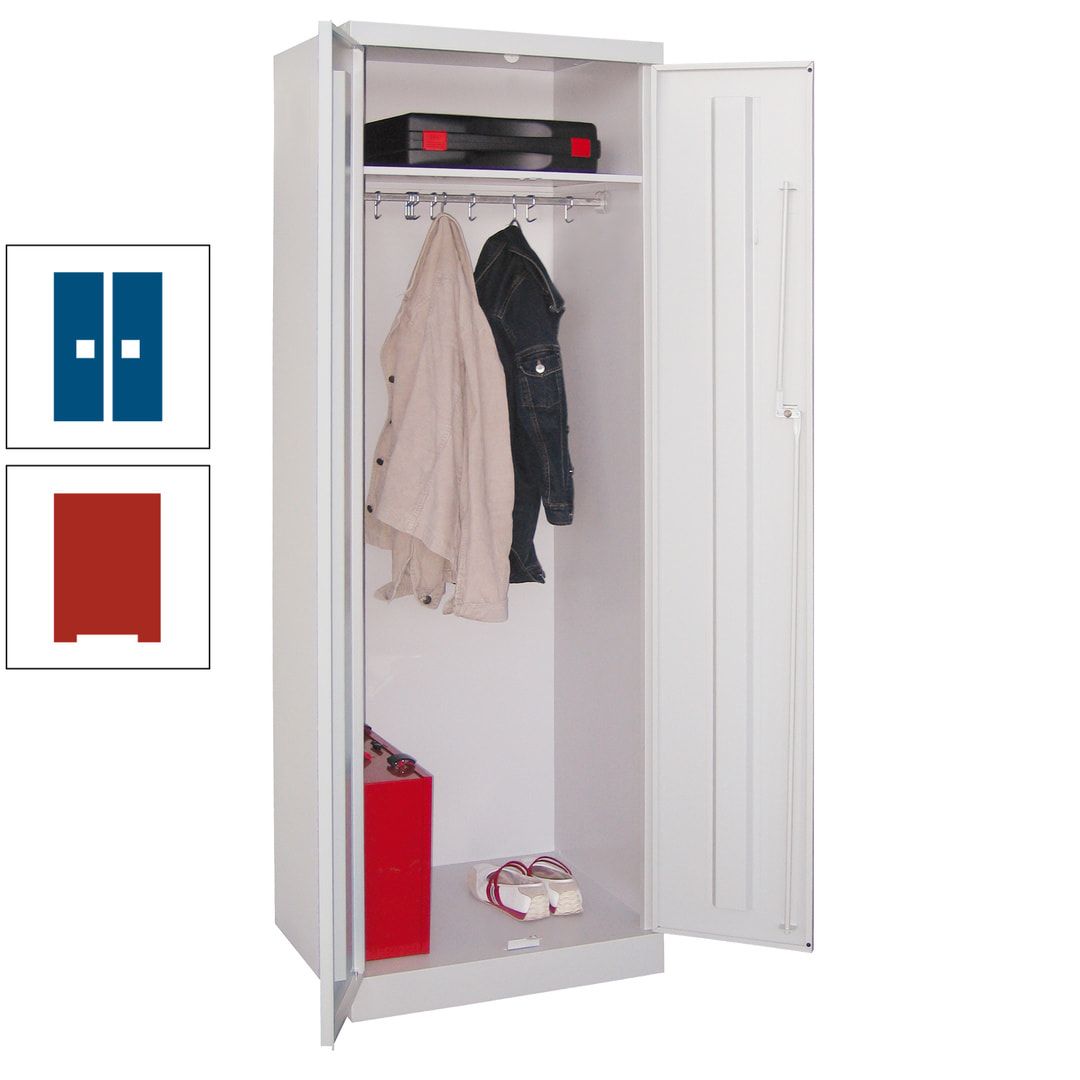 Garderobenschrank - 1 Fachboden - Kleiderstange - 1.800x600x500 mm (HxBxT) - Zylinderschloss - anthrazitgrau