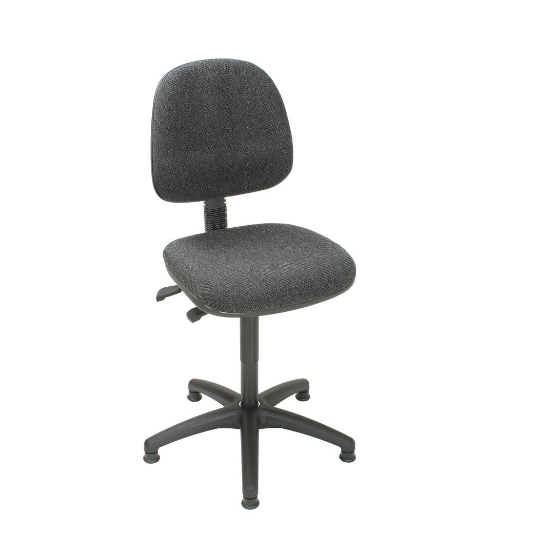 Bürostuhl - Asynchronmechanik - Sitzhöhe 435-625 mm - PU, schwarz - Rückenlehne groß - Kunststoff Fußkreuz mit Gleitern