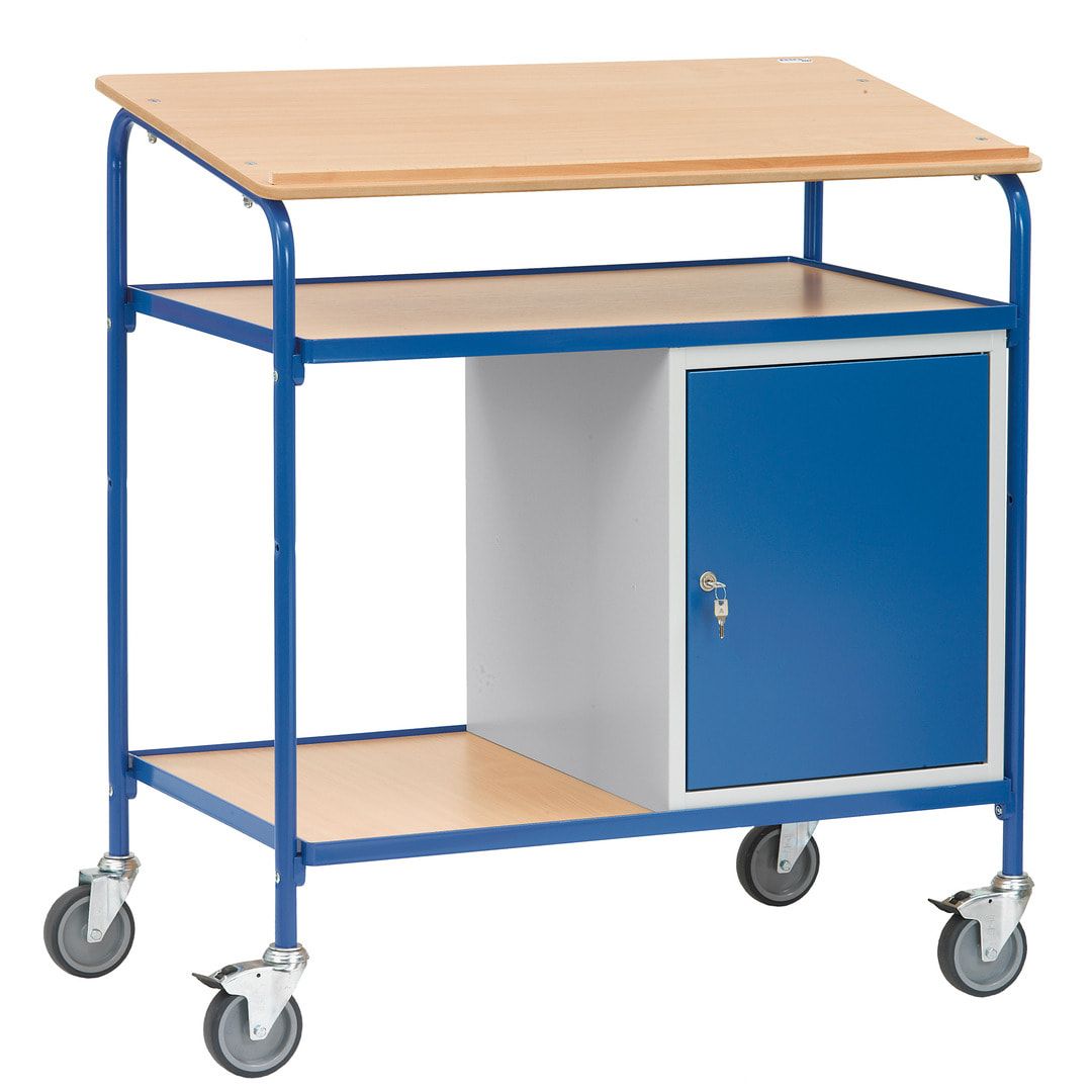 Fetra - Rollpult - Tragkraft 100 kg - (HxBxT) 1.195 x 1.000 x 600 mm - 2 Böden - Schrank