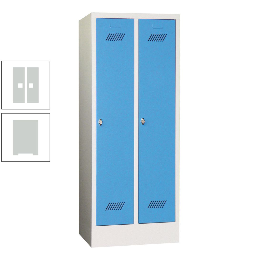 Spindschrank f. Schulen - mit Sockel - Höhe 1.600 mm - 2 Abteile a 300 mm - Drehriegel - anthrazitgrau