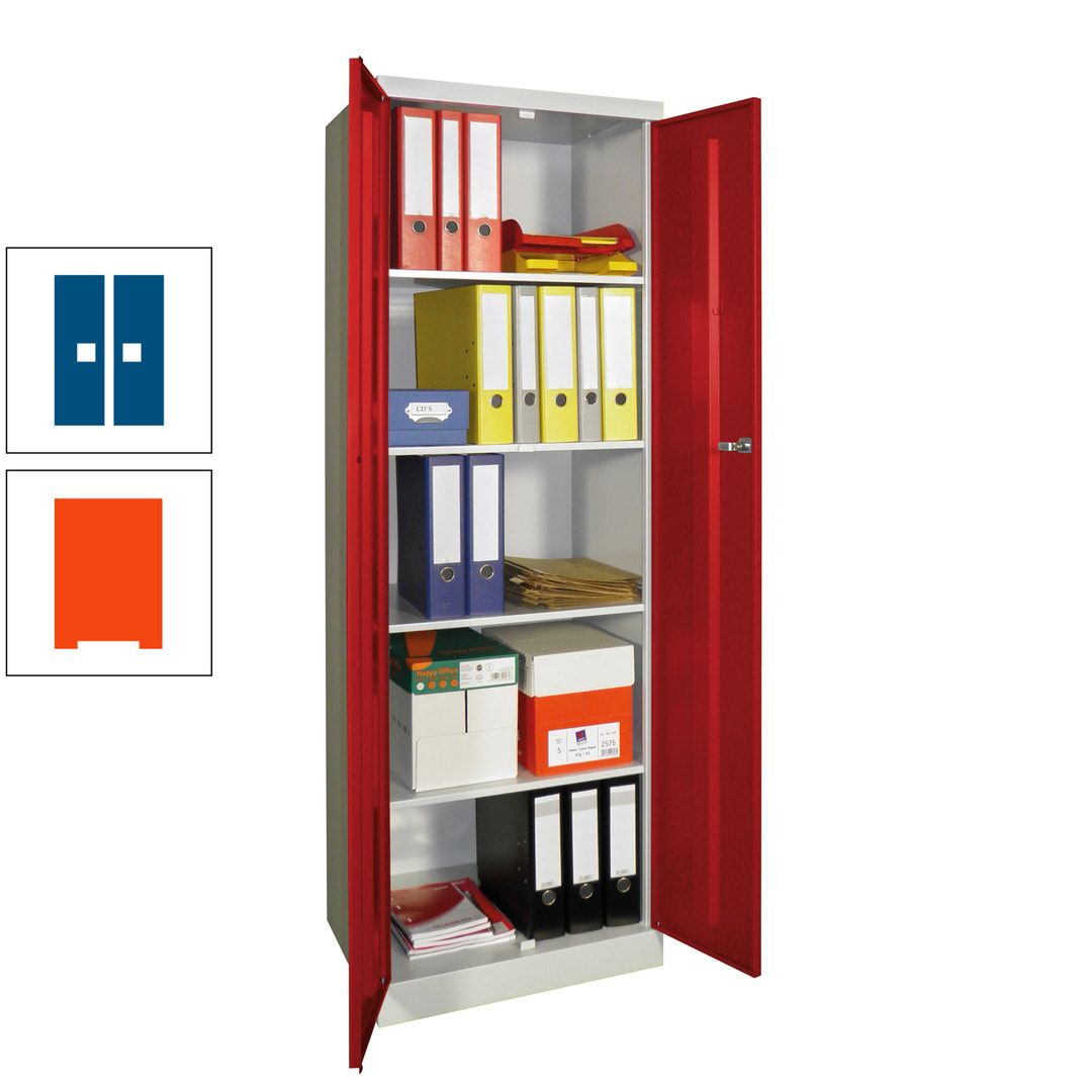 Aktenschrank - Sockel - 4 Böden - 1.800x600x500 mm (HxBxT) - Zylinderschloss - anthrazitgrau