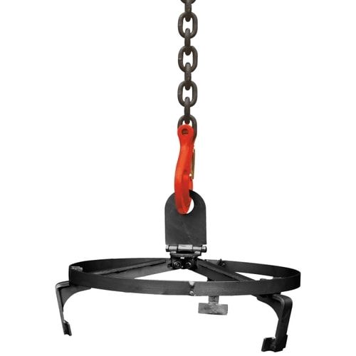 Eichinger Fasstraverse für Kran, Traglast 300 kg, Spannbereich 540 - 600 mm, stehende 200 l Fässer, 3-Punkt-Halterung, Farbe anthrazitgrau (RAL 7016)