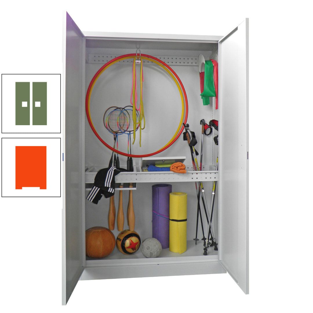 Sportschrank - Vollblechtüren - Variante 1 - 1.950x1.200x500 mm (HxBxT) - anthrazitgrau