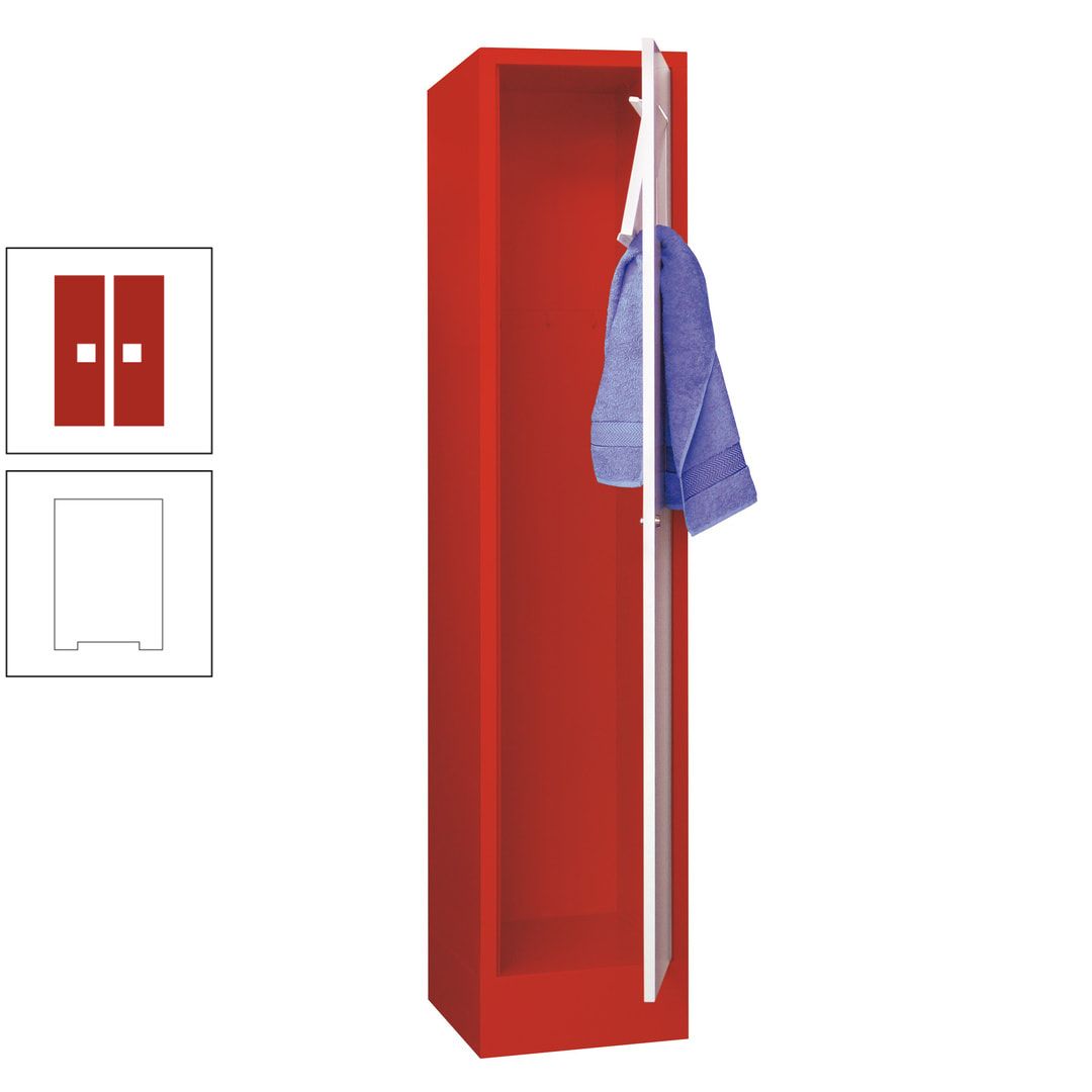 Wäschesammelschrank - 1.850 x 400 x 500 mm (HxBxT) - Sockel - Zylinderschloss - anthrazitgrau