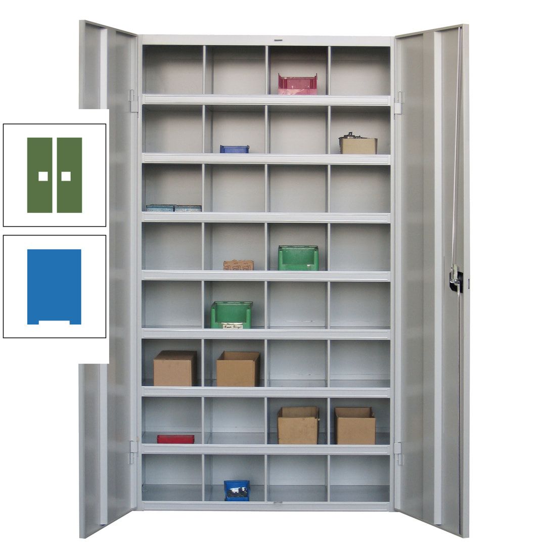 Fächerschrank - Sortierstation - Büroschrank - 32 Fächer - 1.800 x 1.000 x 530 mm (HxBxT) - Materialschrank - anthrazitgrau