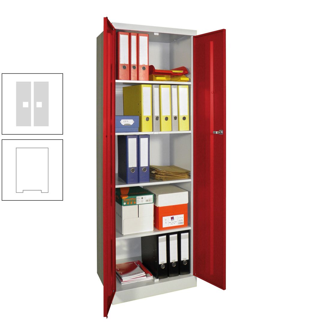 Aktenschrank - Sockel - 4 Böden - 1.800x600x500 mm (HxBxT) - Zylinderschloss - anthrazitgrau