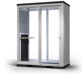 Meetingbox, temporärer Meetingraum, Raumcontainer, Bürocontainer, 2.832 x 2.194 x 1.148 mm (HxBxT), Schallschutz, LED-Beleuchtung, SCHUKO