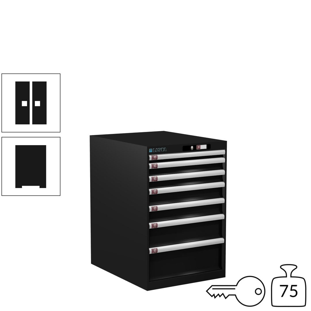 Lista Schubladenschrank - 14.404.010 - 850x564x725 mm (HxBxT) - 7 Schubladen - 75 kg - Key Lock - lichtblau (RAL 5012)