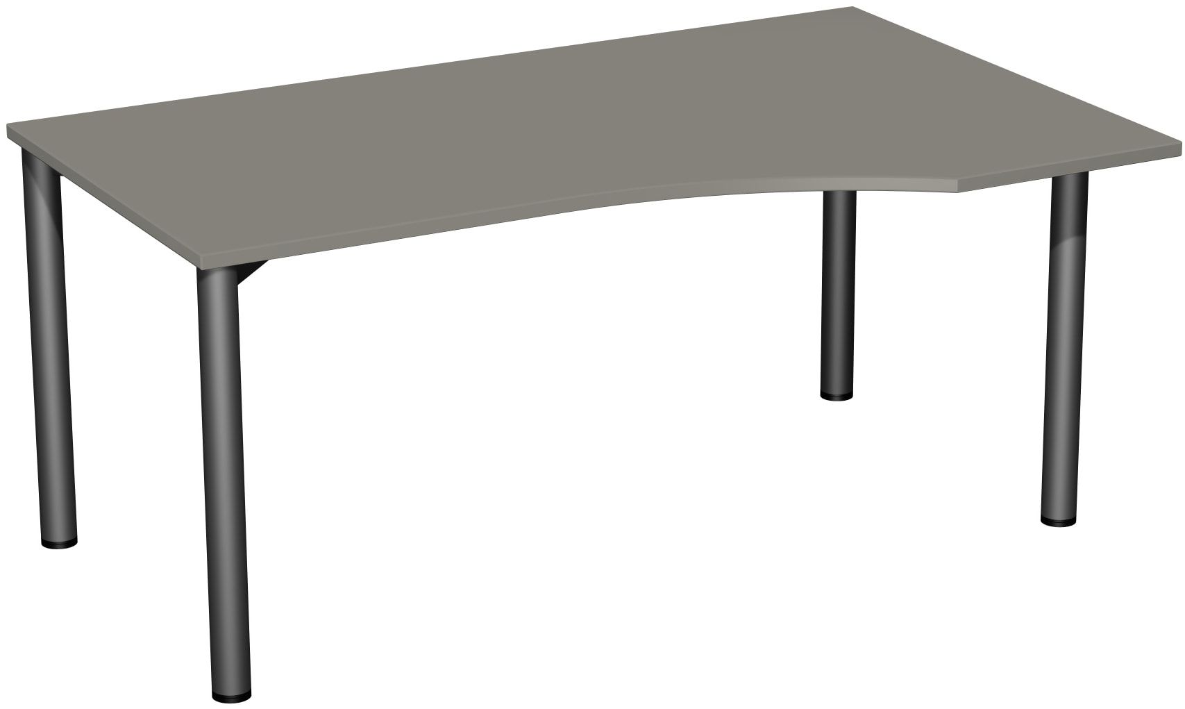 Eckschreibtisch - Ecke rechts - 4-Fuß Flex - 720 x 1.600 x 1.000 mm (HxBxT) - Gestell anthrazit - Ahorn