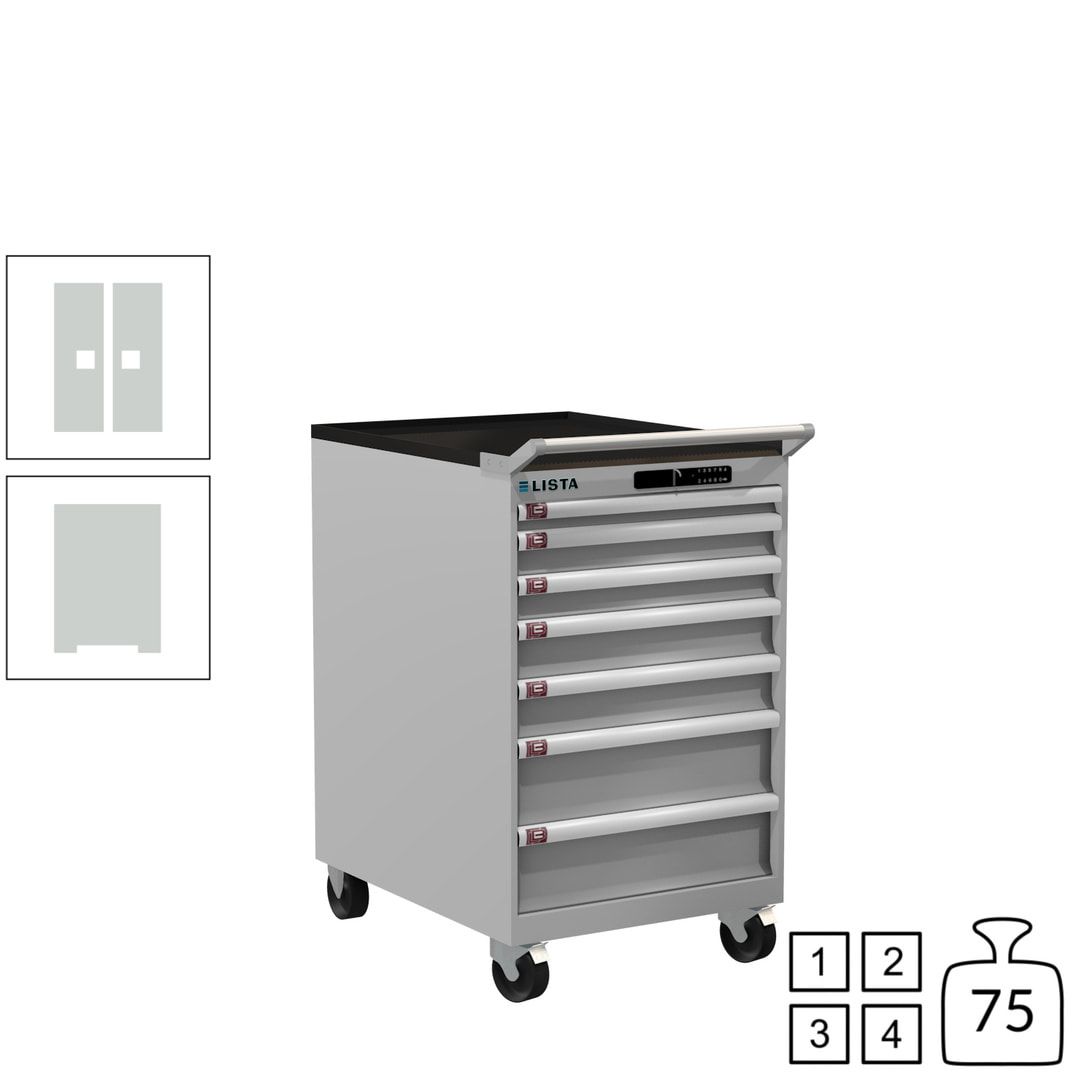 Lista Schubladenschrank - 14.372.010 - 990 x 564 x 725 mm (HxBxT) - 7 Schubladen - 75 kg - Key Lock - lichtblau (RAL 5012)