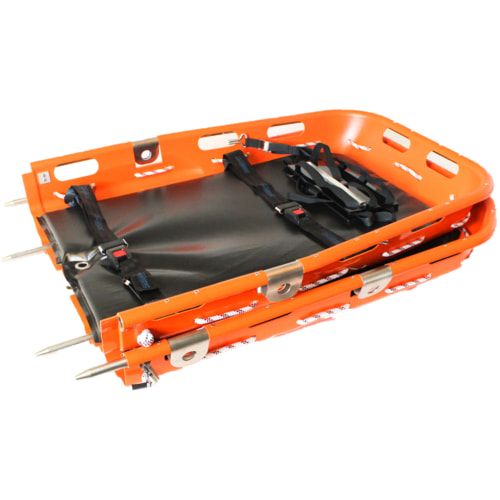 Teilbare Schwerlast-Schleifkorbtrage, extrabreit, Bergungstrage, Adipösenrettung, Rettungstrage, ABS, Edelstahl, bis 400 kg, 189 x 818 x 2.141 mm