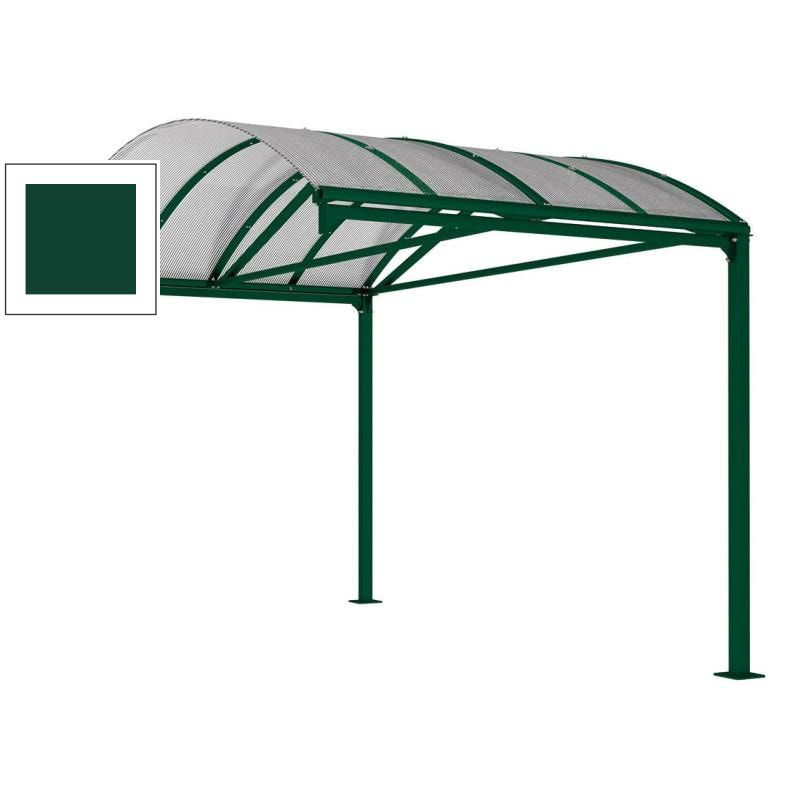 Erweiterung für Fahrradunterstand, Fahrradüberdachung, Unterstand, 5 Zweiräder, Regenrinne, 3.010 x 2.500 x 4.160 mm (HxBxT), Farbe enzianblau