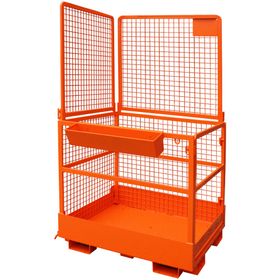 Arbeitsbühne, Arbeitsplattform Eichinger, Drahtgitter, 2 Personen, für Frontstapler, rutschsicher, 2.280 x 1.290 x 1.265 mm (HxBxT), Farbe wählbar
