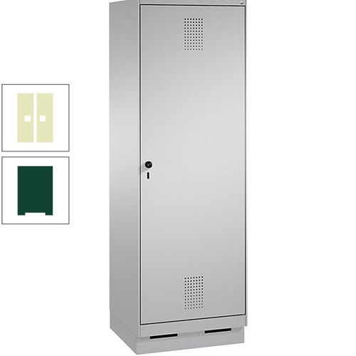 Doppel-Spind, Garderobenschrank, 1 Tür für 2 Abteile a 300 mm, Korpus anthrazitgrau, Türen anthrazitgrau, 1.800 x 600 x 500 mm (HxBxT)