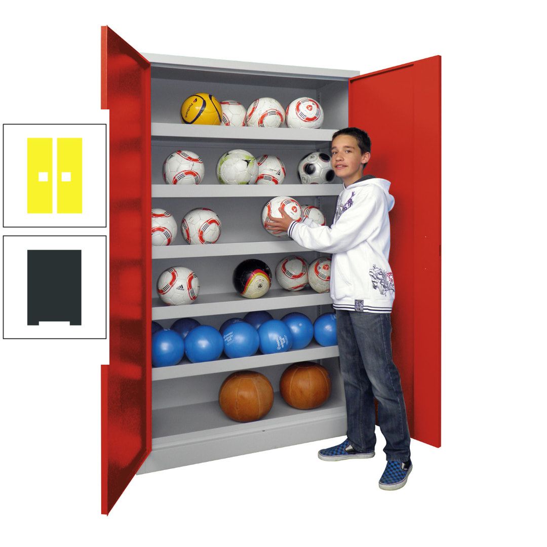 Ballschrank - Vollblechtüren - 5 Böden - 1.950x1.500x500 mm (HxBxT) - anthrazitgrau