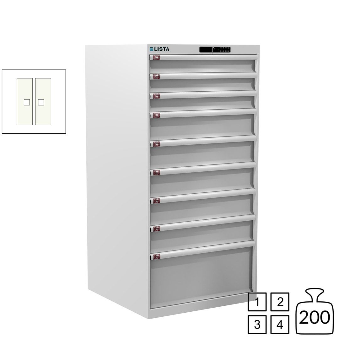 Lista Schubladenschrank - 13.106.010 - 1.450x717x725 mm (HxBxT) - 9 Schubladen - 200 kg - Key Lock - lichtblau (RAL 5012)