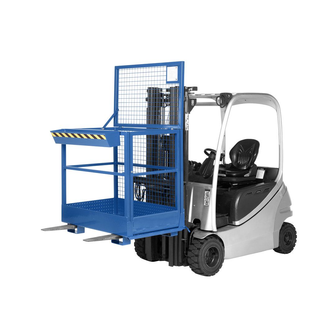 Arbeitsbühne für Stapler und Frontlader - Arbeitskorb - Montagebühne - 2 Personen - Tragkraft 300 kg - 1.910 x 1.200 x 800 mm (HxBxT) - anthrazitgrau