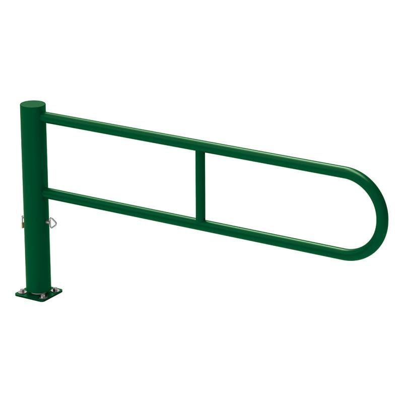 Drehschranke, Schlagbaum, Drehachse, arretierbar, Stahlrohr, 2.300 mm breit, Verkehrsschildanbringung möglich, Farbe enzianblau
