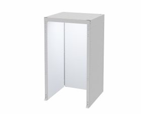 OTTOKIND Akustik-Kabine, Raumkabine, Telefonkabine, 2.610 x 1.480 x 1.480 mm (HxBxT), Schalldämmung, LED-Beleuchtung, Stahlblech, lichtgrau