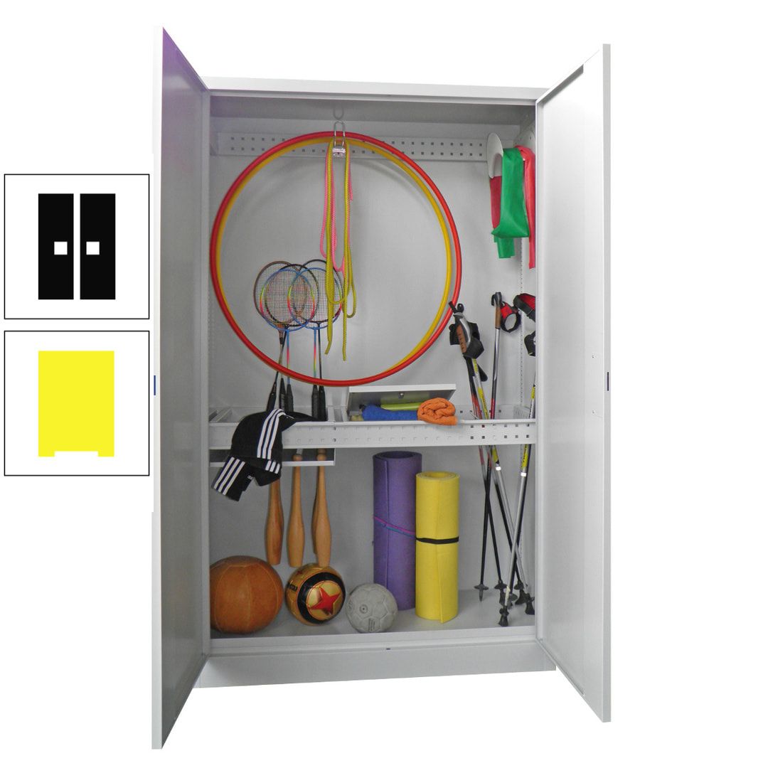 Sportschrank - Vollblechtüren - Variante 1 - 1.950x1.200x500 mm (HxBxT) - anthrazitgrau