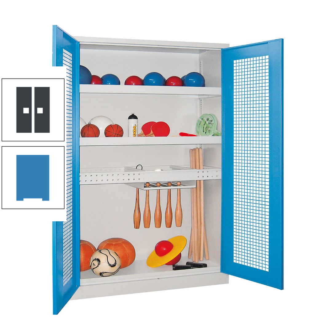 Sportschrank - Vollblechtüren - Variante 2 - 1.950x1.200x500 mm (HxBxT) - anthrazitgrau