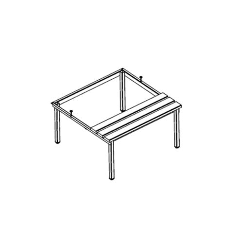 Untergestell mit Sitzbank für Garderobenschrank, 390 x 1.190 x 745 mm (HxBxT), Farbe Gestell anthrazitgrau, Sitzleisten Holz