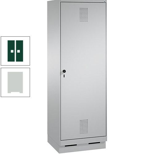 Doppel-Spind, Garderobenschrank, 1 Tür für 2 Abteile a 300 mm, Korpus anthrazitgrau, Türen anthrazitgrau, 1.800 x 600 x 500 mm (HxBxT)