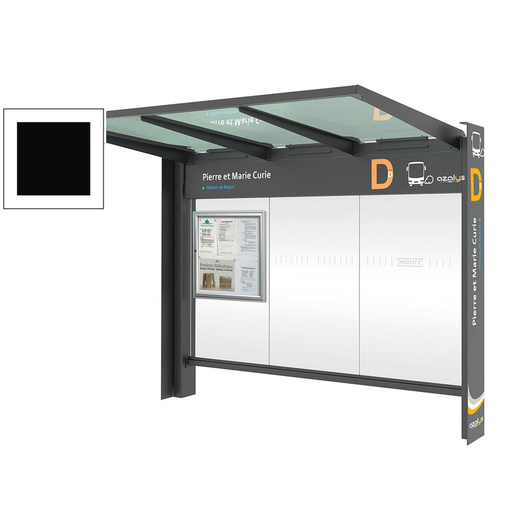 Buswartehalle, Haltestelle, Unterstand, Fahrplanschaukasten, Werbeanbringung möglich, ESG, Farbe Rostoptik, 2.450 x 3.000 x 1.550 mm (HxBxT)