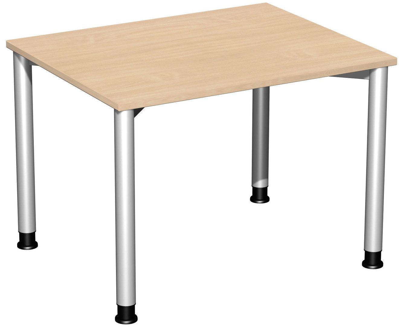 Schreibtisch - 4-Fuß Flex - Bürotisch - Höhe 680-800 mm - 1.200 x 600 mm (BxT) - Gestell anthrazit - Ahorn