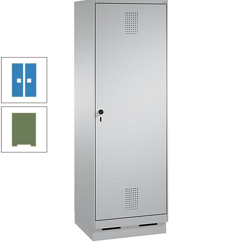 Doppel-Spind, Garderobenschrank, 1 Tür für 2 Abteile a 300 mm, Korpus anthrazitgrau, Türen anthrazitgrau, 1.800 x 600 x 500 mm (HxBxT)