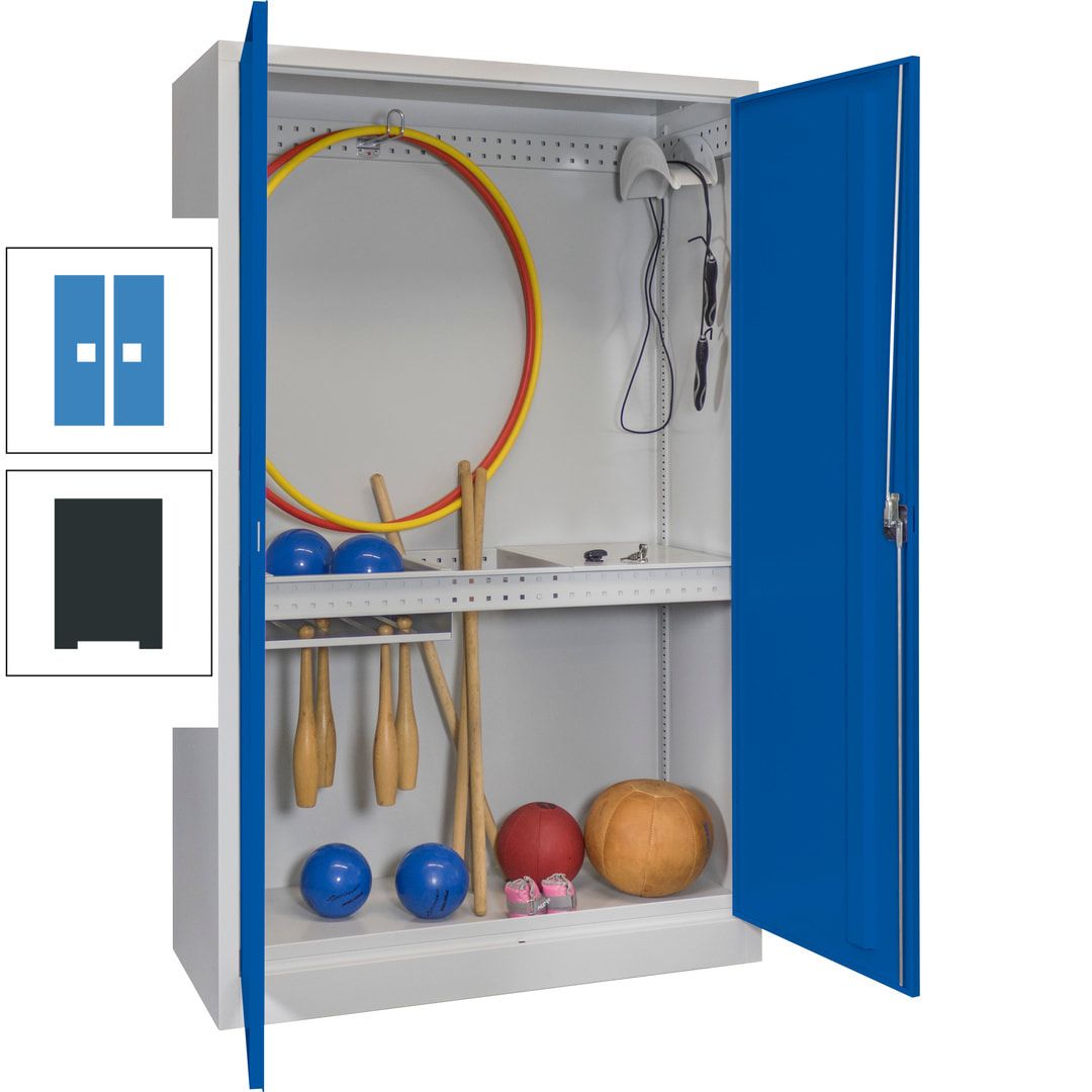 Sportschrank - Vollblechtüren - Variante 3 - 1.950x1.200x500 mm (HxBxT) - anthrazitgrau