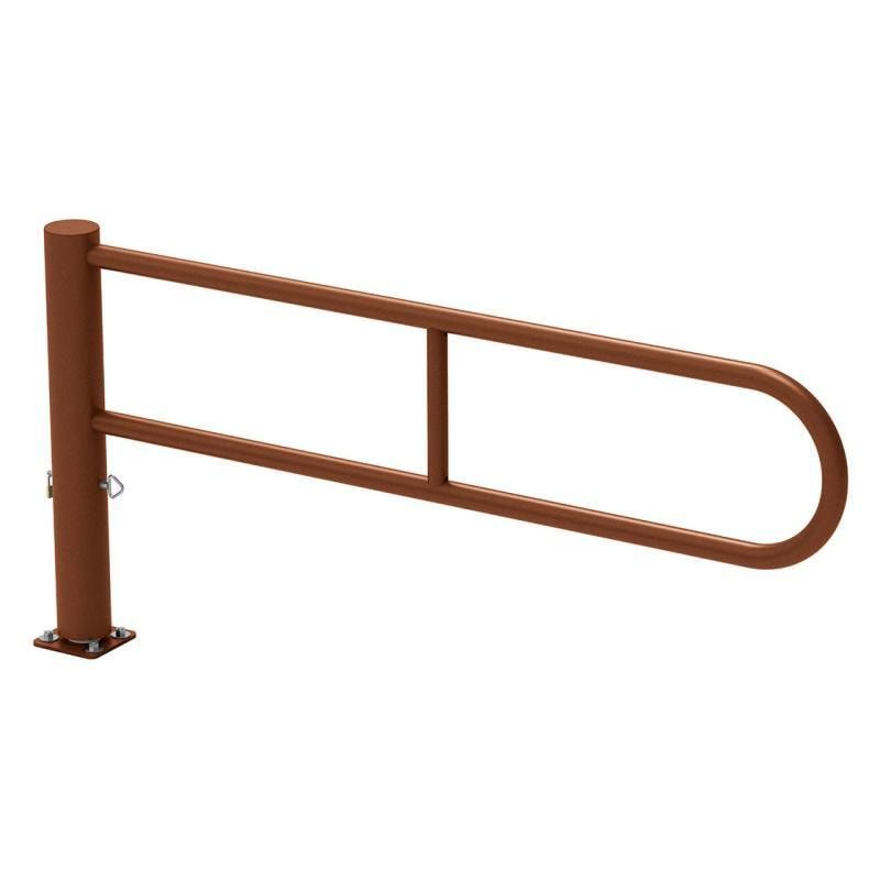 Drehschranke, Schlagbaum, Drehachse, arretierbar, Stahlrohr, 2.300 mm breit, Verkehrsschildanbringung möglich, Farbe enzianblau