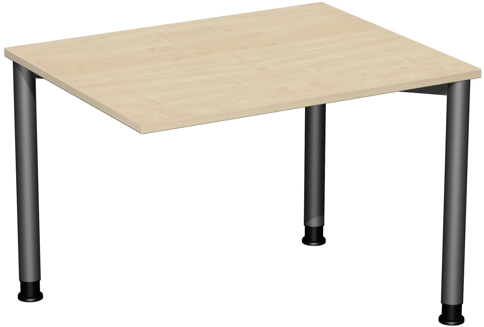 Schreibtisch - 4-Fuß Flex - Bürotisch - Höhe 680-800 mm - 1.000 x 800 mm (BxT) - Gestell anthrazit - Ahorn