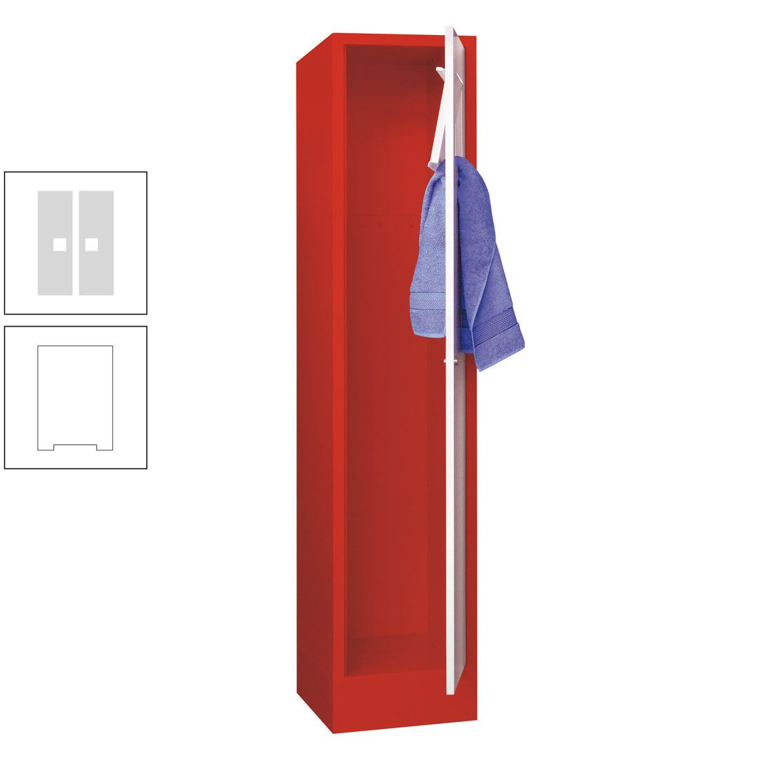 Wäschesammelschrank - 1.850 x 400 x 500 mm (HxBxT) - Sockel - Drehriegel - anthrazitgrau