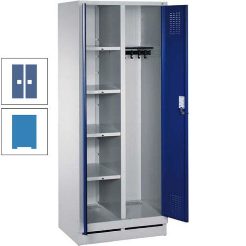 Mehrzweckschrank, Doppeltüren, Füße, 2 Abteile a 300 mm, Korpus anthrazitgrau, Tür anthrazitgrau, 1.800 x 600 x 500 mm (HxBxT)
