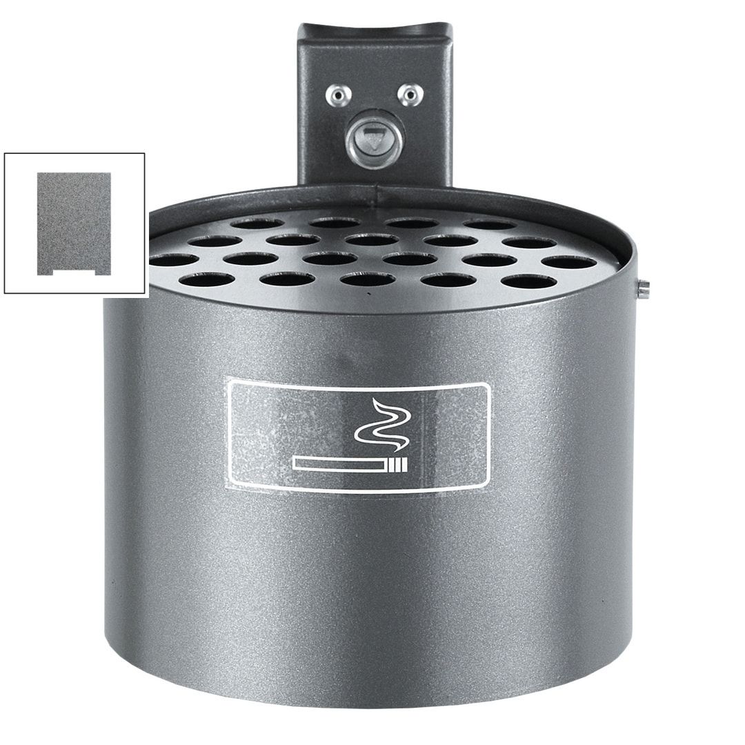 Rundascher - 4 l - Wand- o. Pfostenmontage - Aschenbecher - anthrazitgrau