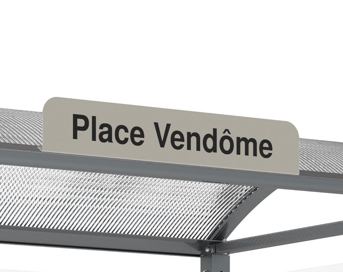 Haltestellenschild - Stahlblech - feuerverzinkt - 160 x 900 mm (HxB) - unbedruckt - Farbe weißaluminium