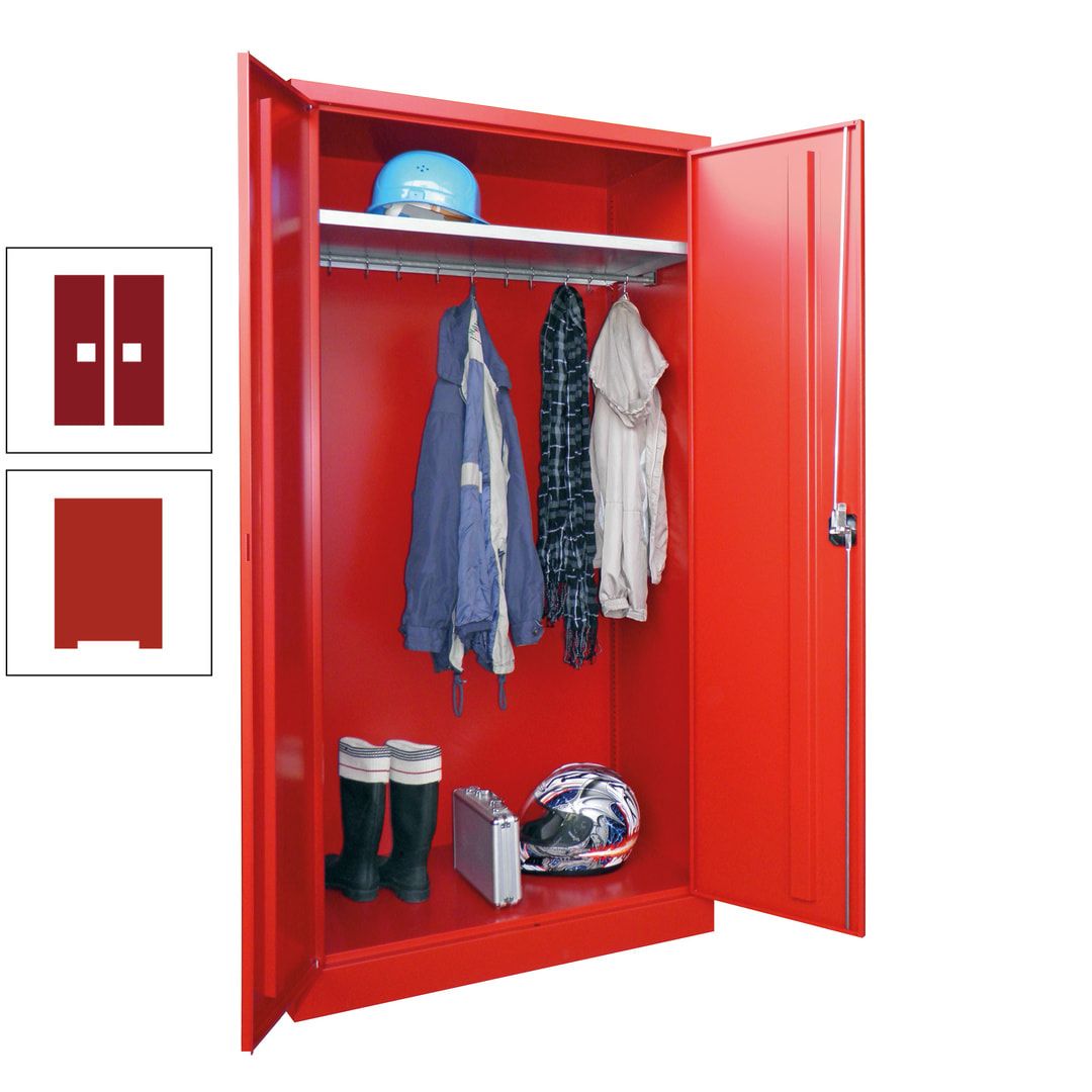 Garderobenschrank - 1.950x1.000x500 mm (HxBxT) - Hutboden, pulverbeschichtet - anthrazitgrau