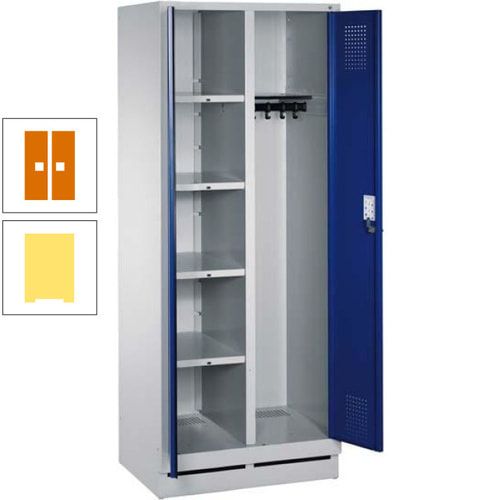 Mehrzweckschrank, Doppeltüren, Füße, 2 Abteile a 300 mm, Korpus anthrazitgrau, Tür anthrazitgrau, 1.800 x 600 x 500 mm (HxBxT)