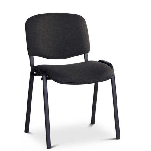 Objektstuhl, gepolsterte Sitzfläche mit Stoffbezug in schwarz, Gestell schwarz, Gewicht 5 kg, Sitzhöhe 460 mm, 810 x 550 x 610 mm (HxBxT)