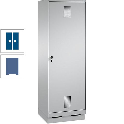 Doppel-Spind, Garderobenschrank, 1 Tür für 2 Abteile a 300 mm, Korpus anthrazitgrau, Türen anthrazitgrau, 1.800 x 600 x 500 mm (HxBxT)