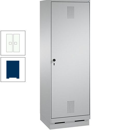Doppel-Spind, Garderobenschrank, 1 Tür für 2 Abteile a 300 mm, Korpus anthrazitgrau, Türen anthrazitgrau, 1.800 x 600 x 500 mm (HxBxT)