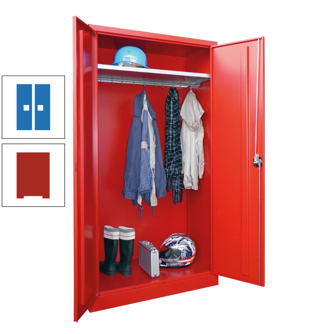 Garderobenschrank - 1.950x1.000x500 mm (HxBxT) - Hutboden, pulverbeschichtet - anthrazitgrau