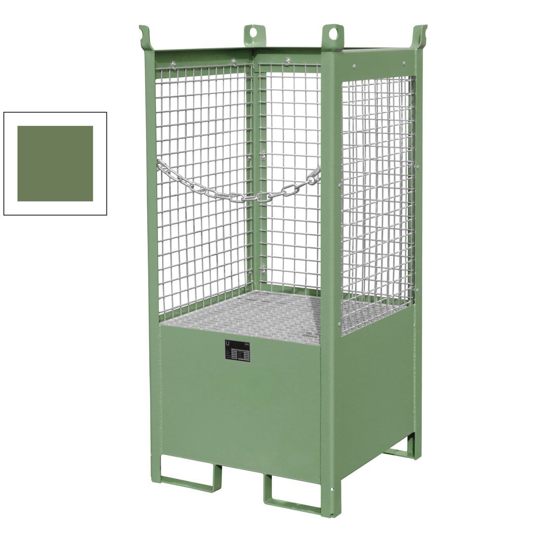 Fass-Stapelpalette - für 1 x 200-l-Fass - Volumen 210 l - 1.590 x 760 x 760 mm (HxBxT) - Drahtgitterwände - feuerrot