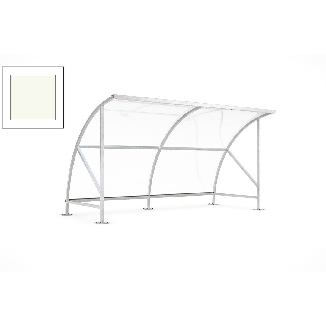 Fahrradunterstand - Fahrradgarage mit Bogendach - Stahl und Kunststoff - 2.290 x 4.130 x 2.100 mm (HxBxT) - Farbe Achatgrau