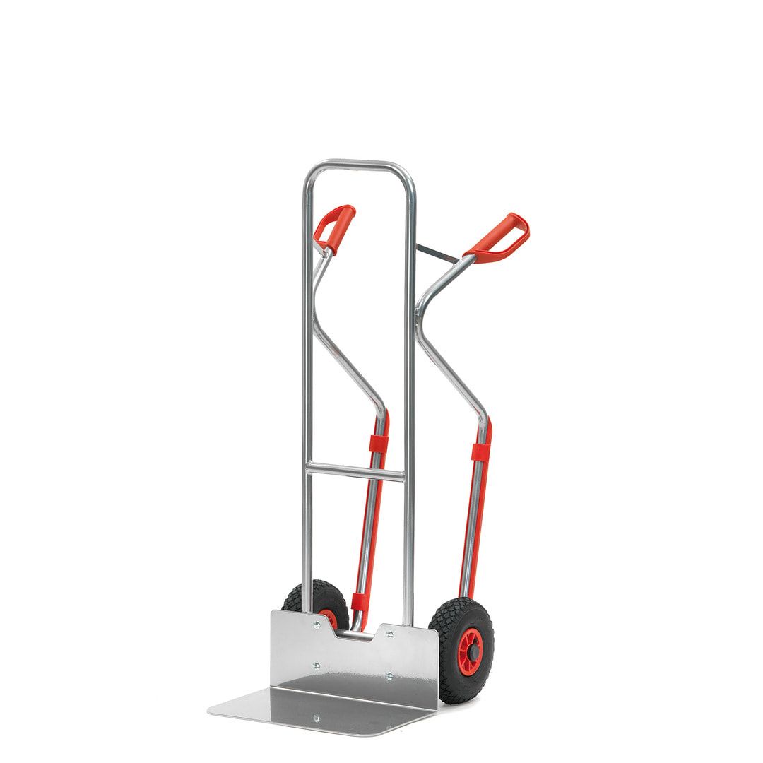 Fetra - Alukarre - 200 kg - Schaufel 480 x 300 mm (BxT) - Kunststoff-Gleitkufen - Luftbereifung