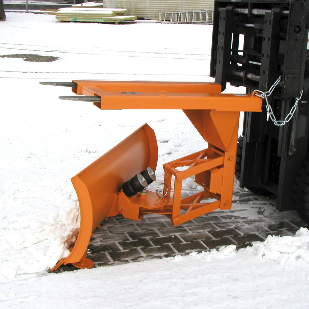 Schneepflug - Niveauausgleich - Breite 1.500 mm - Einfahrtaschen oben - Gummischürfleiste - gelborange