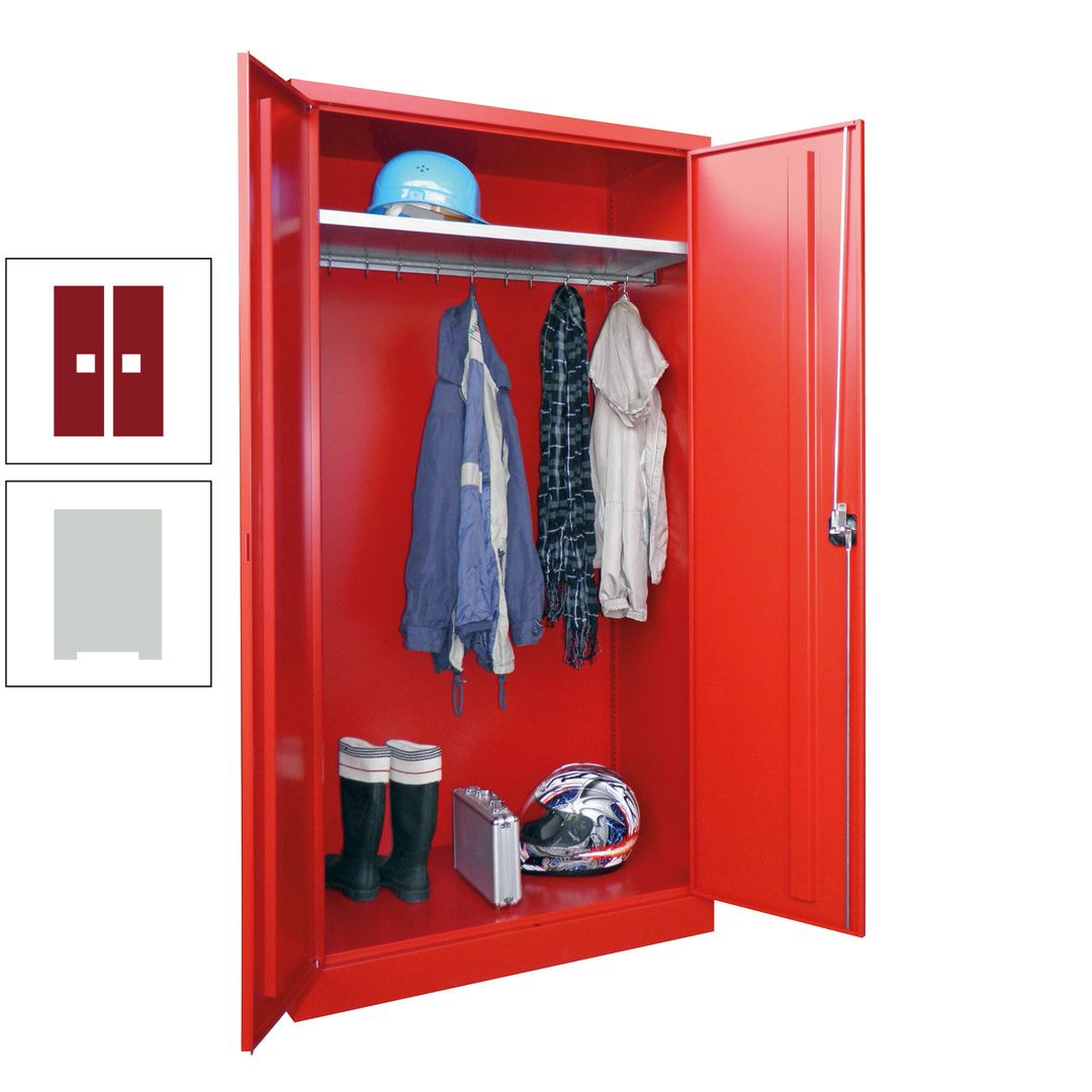 Garderobenschrank - 1.950x1.000x500 mm (HxBxT) - Hutboden, pulverbeschichtet - anthrazitgrau