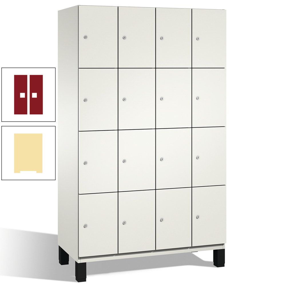 Fächerschrank, Stahlschrank, 16 Fächer, Türöffnungsbegrenzer, mit Füßen, Korpus lichtgrau, Tür anthrazitgrau, 1.980 x 1.200 x 525 mm (HxBxT)